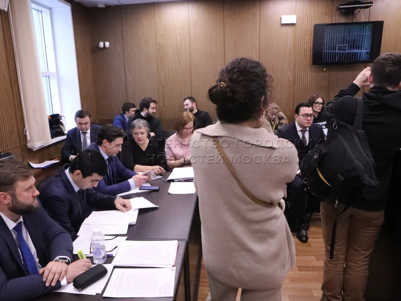 Courtroom of the Tverskoy District Court of Moscow during a hearing in the Tushite Svet case, 22 December 2022